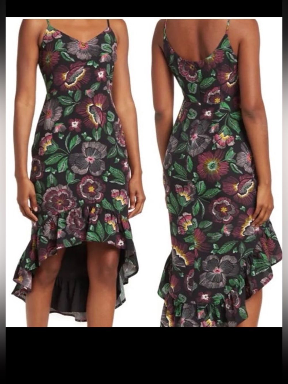 Sam Edelman Floral high low dress. Size 6